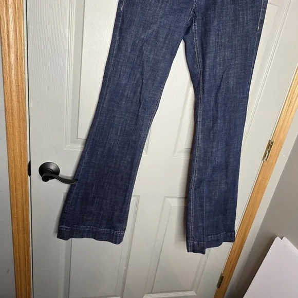 Rock & Roll Ladies Dark Wash Boot Stitch Mid Rise Trousers 27 x 36 Long Tall - Picture 5 of 9